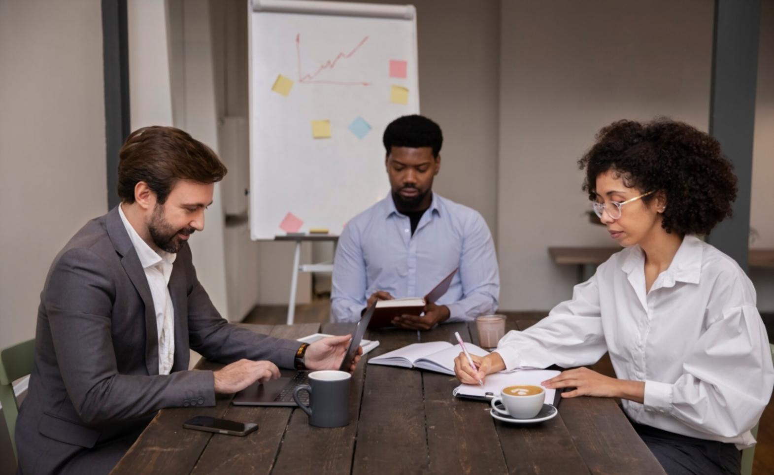 Студенты работают над финансовыми проектами